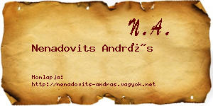 Nenadovits András névjegykártya
